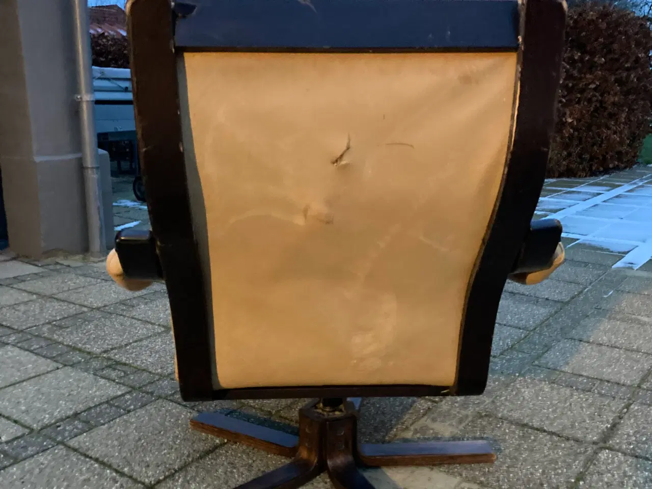 Billede 3 - 60’er lænestol formspændt bøg kernelæder m/patina