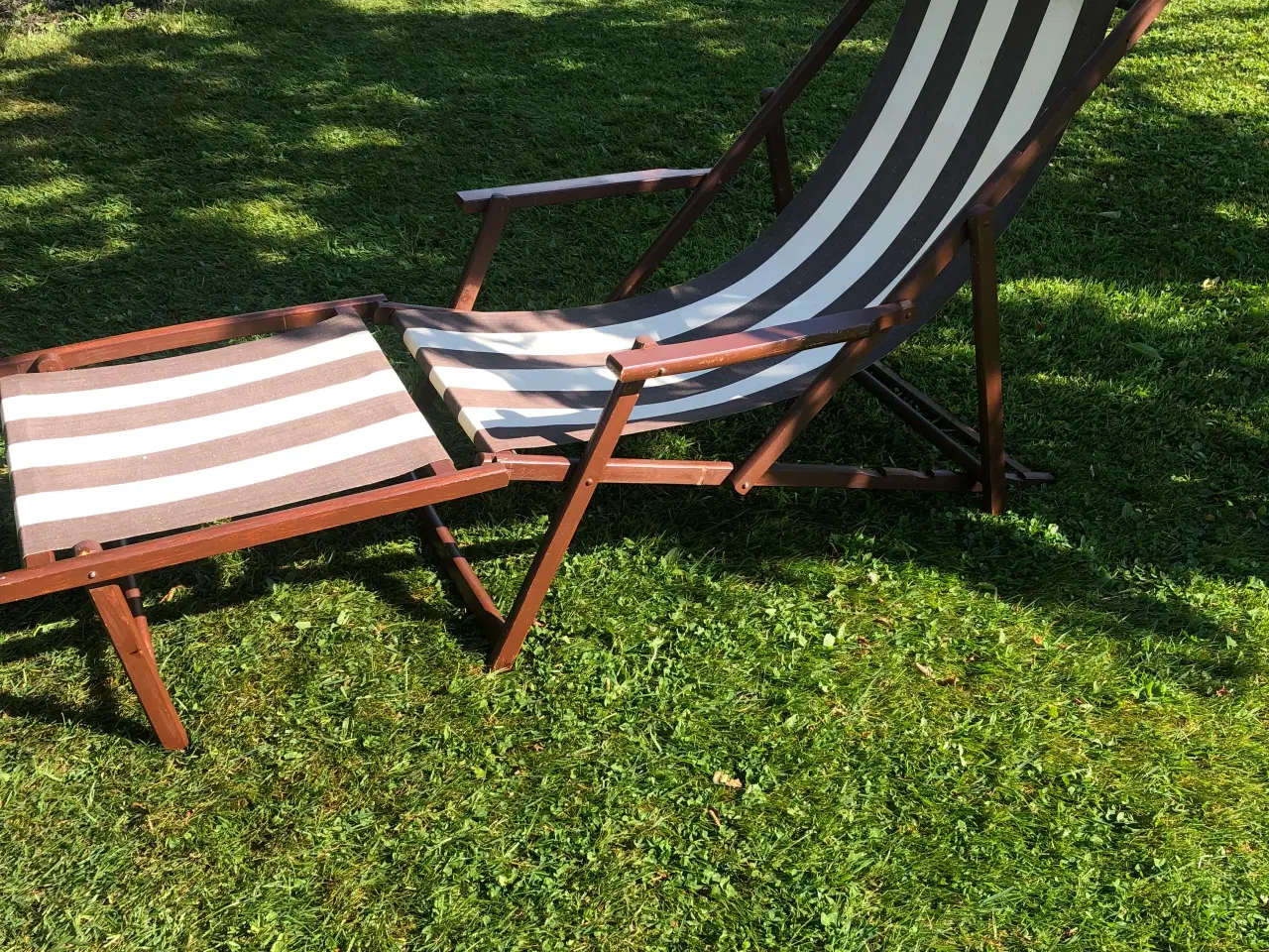 Billede 2 - Retro strandstol med fodstøtte