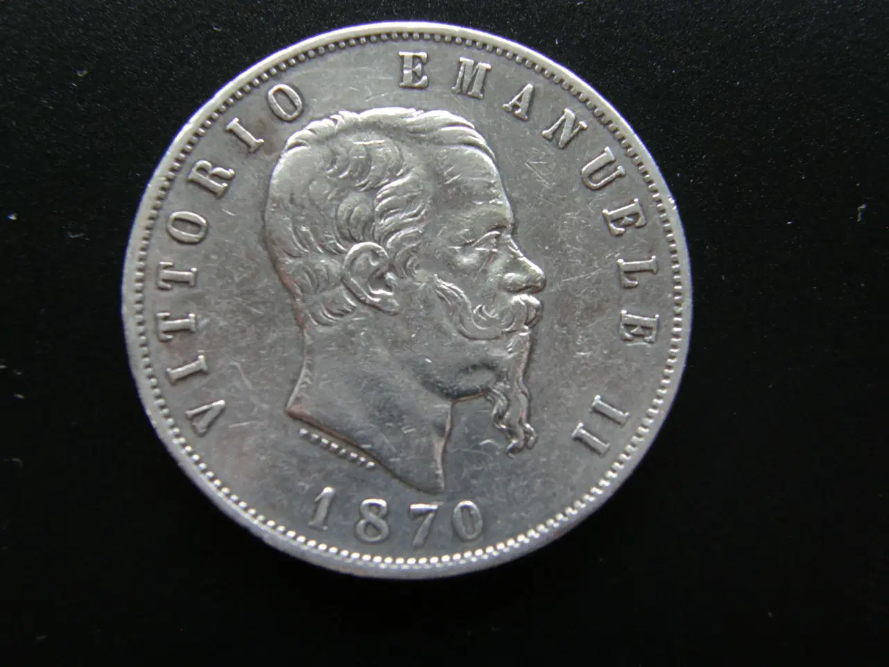 Billede 1 - Italien  5 Lire 1870 Sølv KM#8