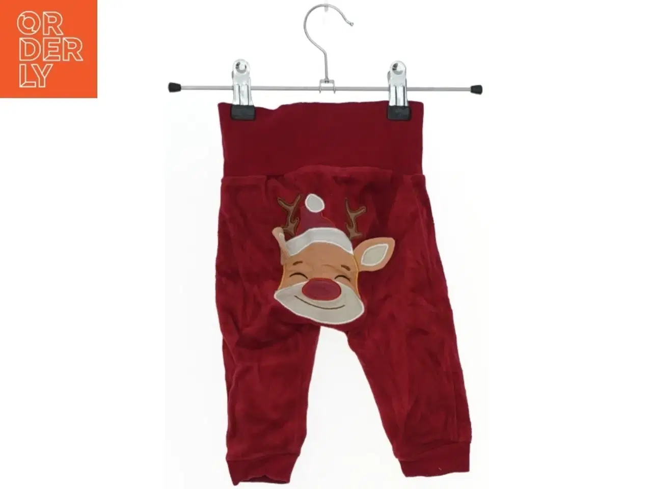 Billede 2 - Bløde, røde julebukser med rensdyrmotiv fra Name It (str. 62)