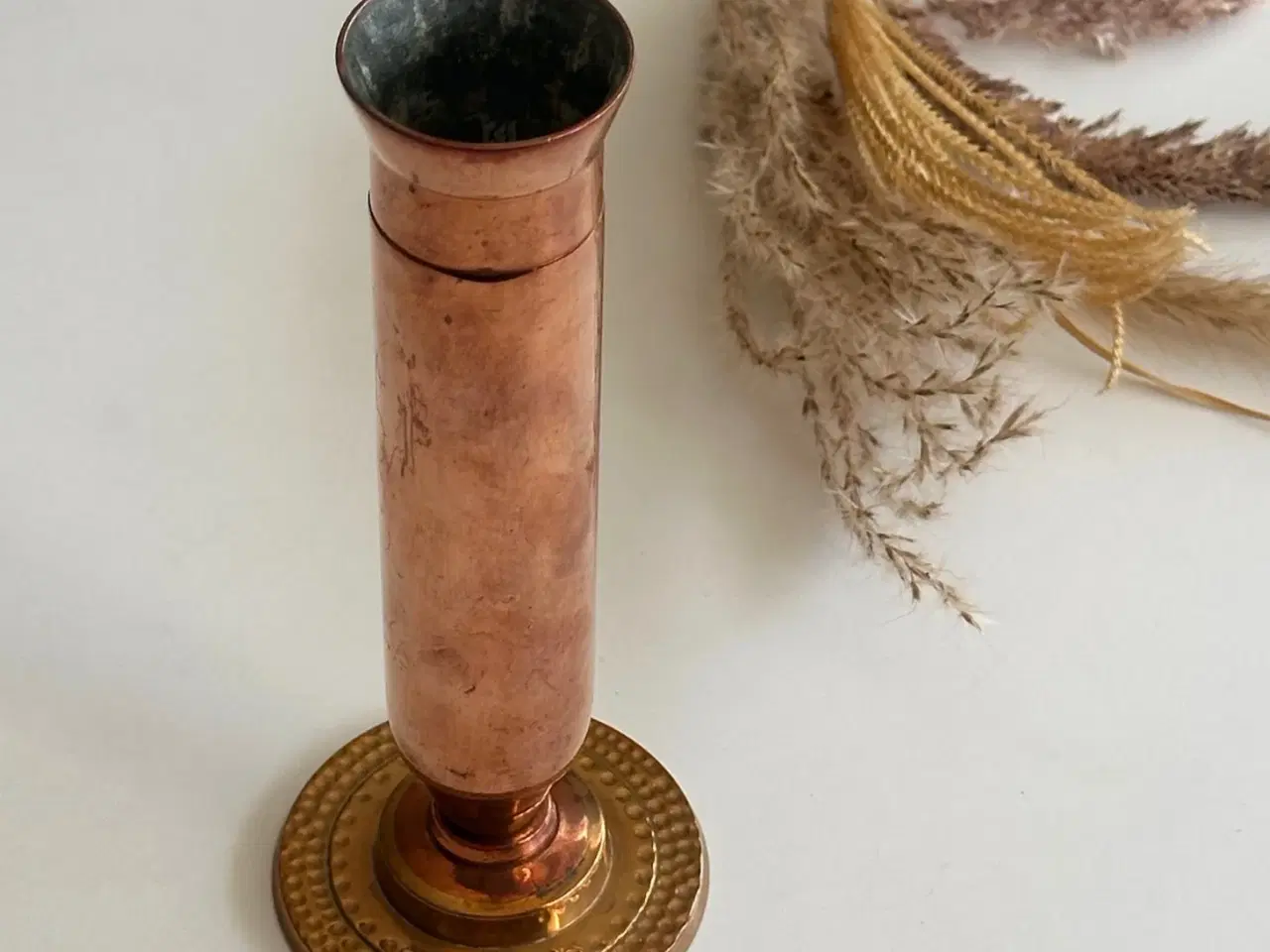 Billede 3 - Slank vase, kobber/messing
