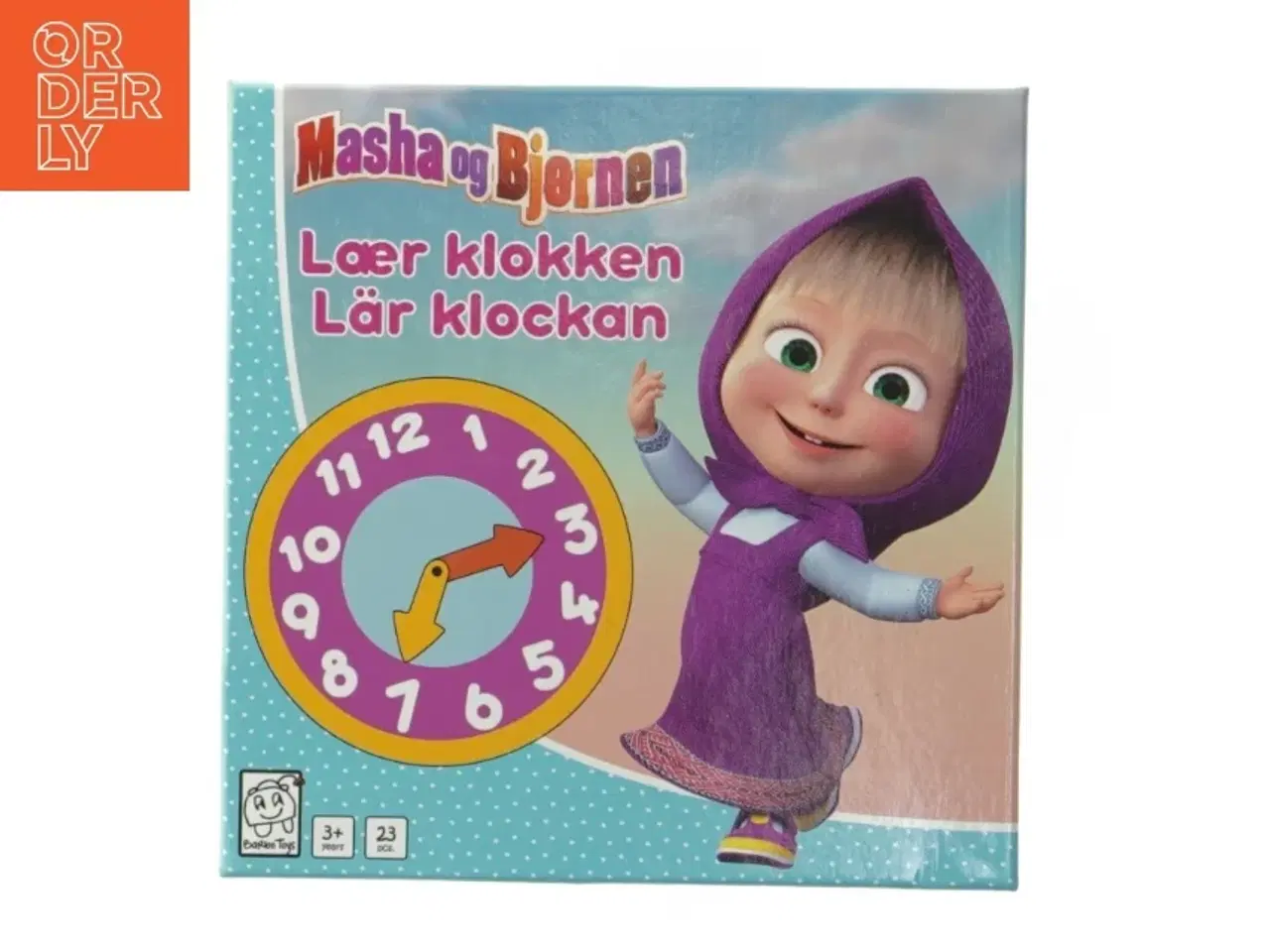 Billede 1 - Masha og Bjørnen lær uret puslespil fra Barbo Toys (str. 23 brikker)
