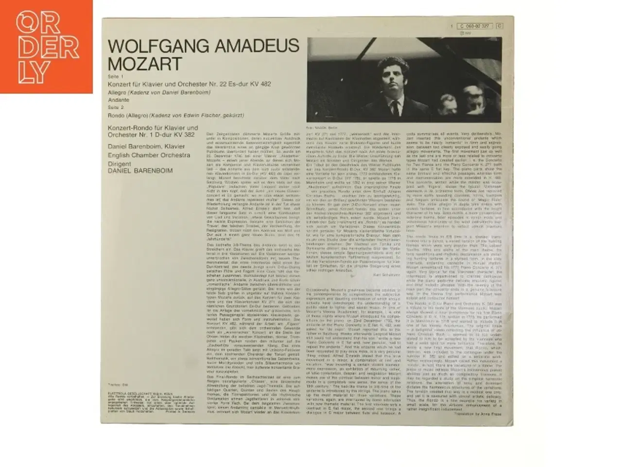 Billede 3 - Mozart Koncert for Klavier og Orkester LP fra EMI Electrola