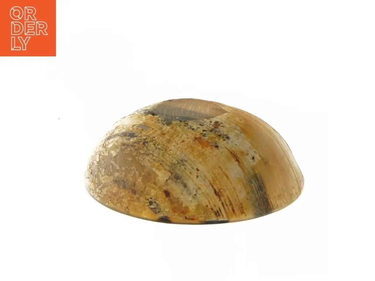 Billede 3 - Dekorativ skål i ravfarvet glas (str. Ø 21x7 cm)