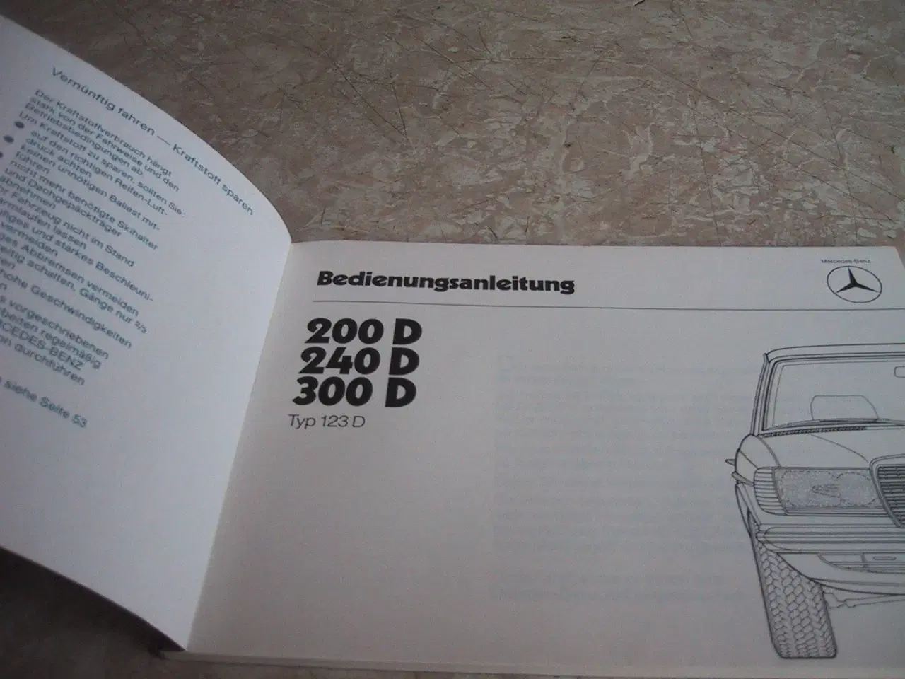 Billede 2 - Instruktions Bog  Mercedes 123 D 