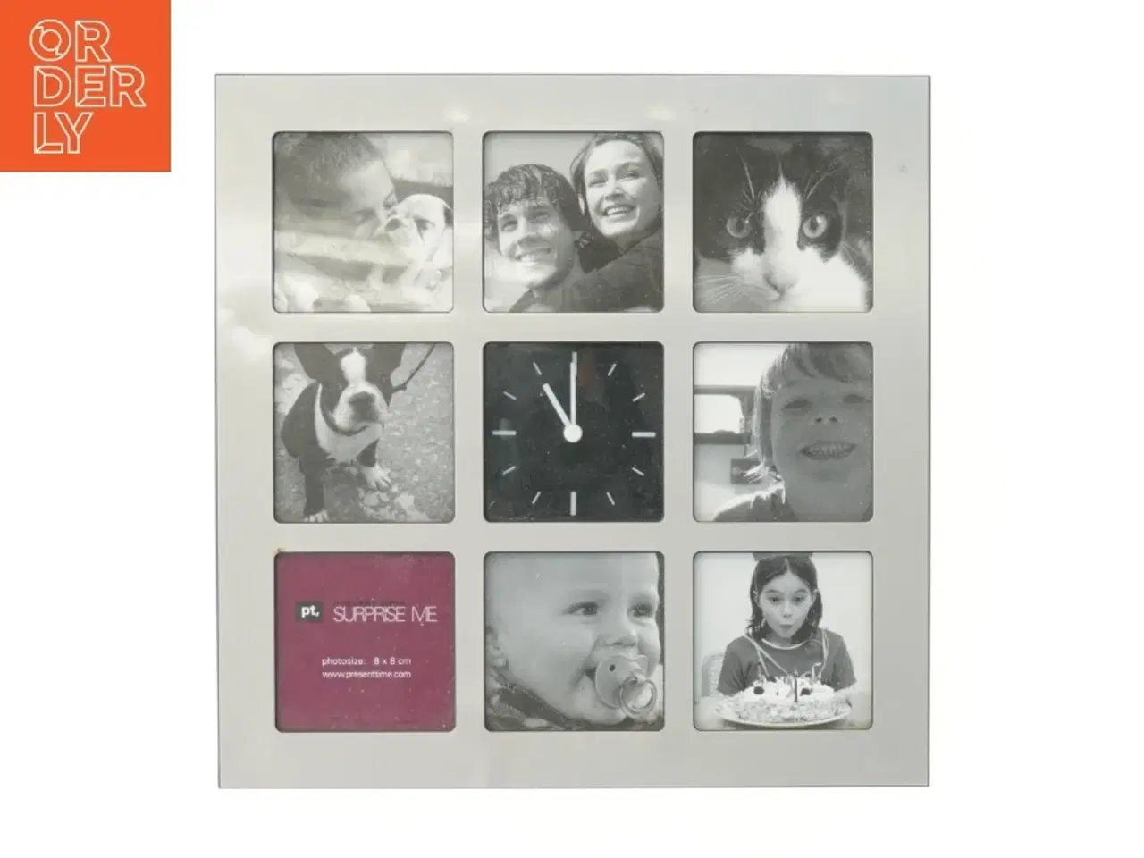 Billede 1 - Billedramme med ur (str. 30x30x4 cm)