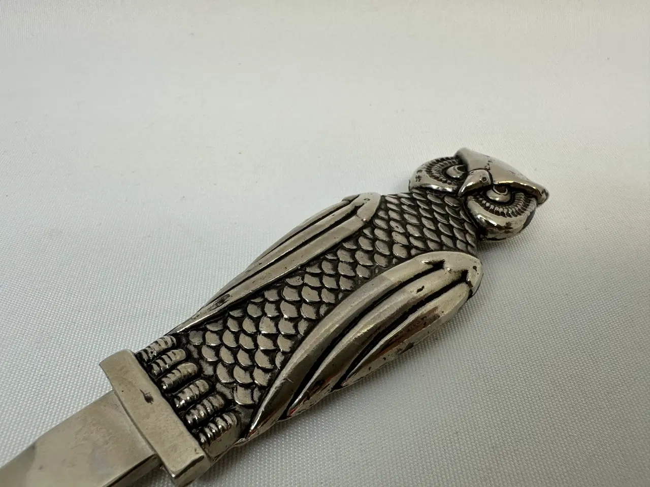 Billede 3 - Vintage brevåbner / brevkniv i stål m. ugle