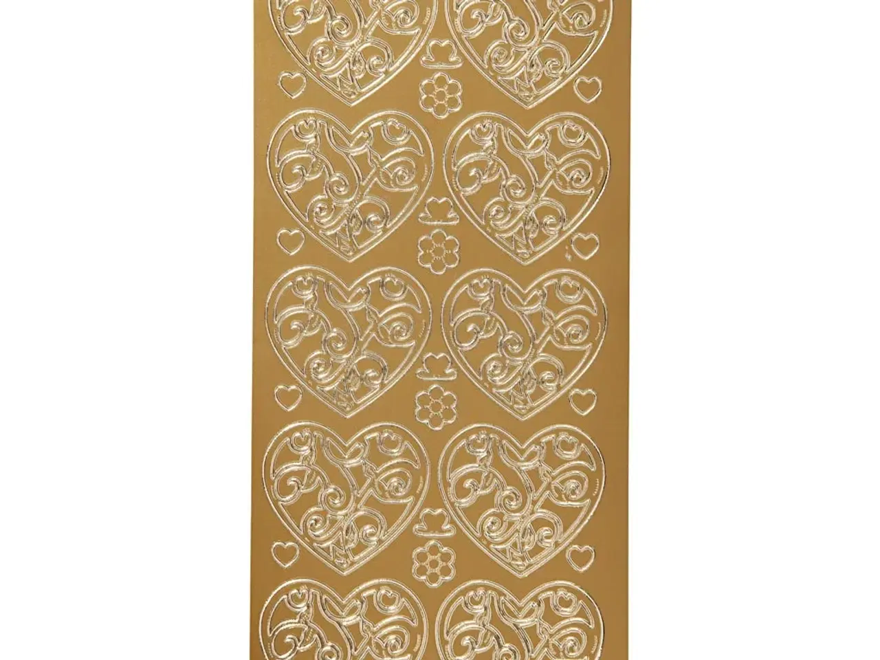 Billede 1 - Guld Hjerte-Stickers 10x23 cm - Elegante Dekorationer