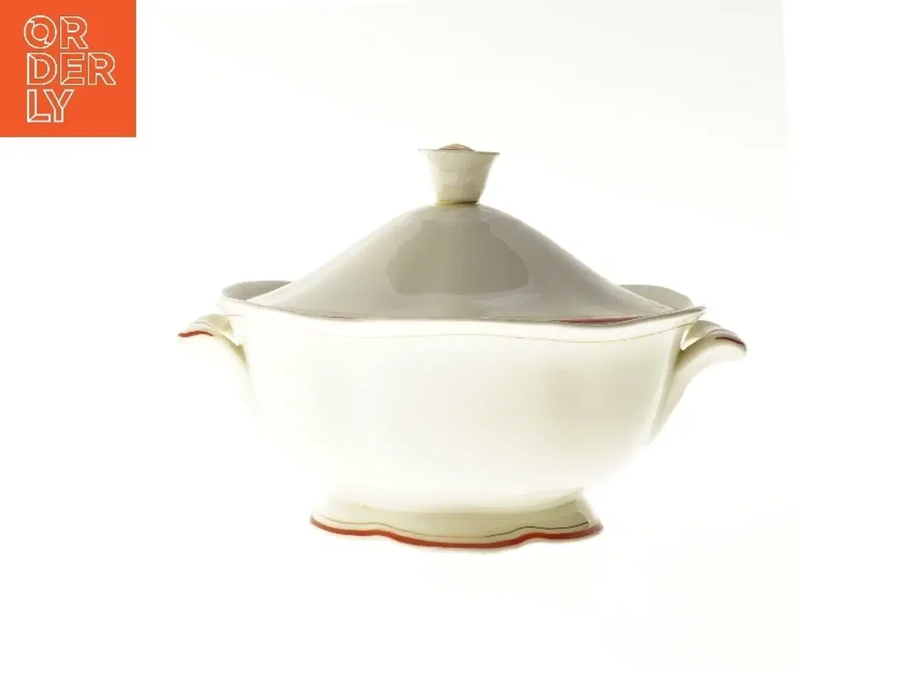 Billede 1 - Rund serveringsskål med låg fra Arabia (str. Ø 21x19 cm)