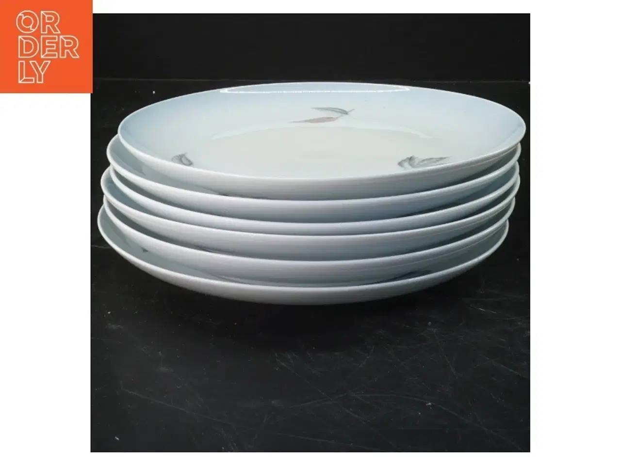 Billede 1 - Porcelæn tallerkener med blade design fra B&G (str. Ø 21 cm)