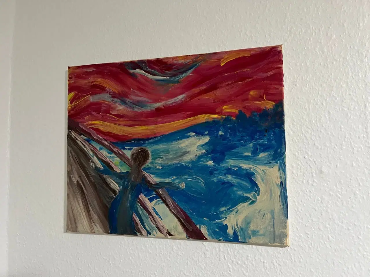 Billede 3 - “Drøm dig væk i solnedgangens favn” – maleri