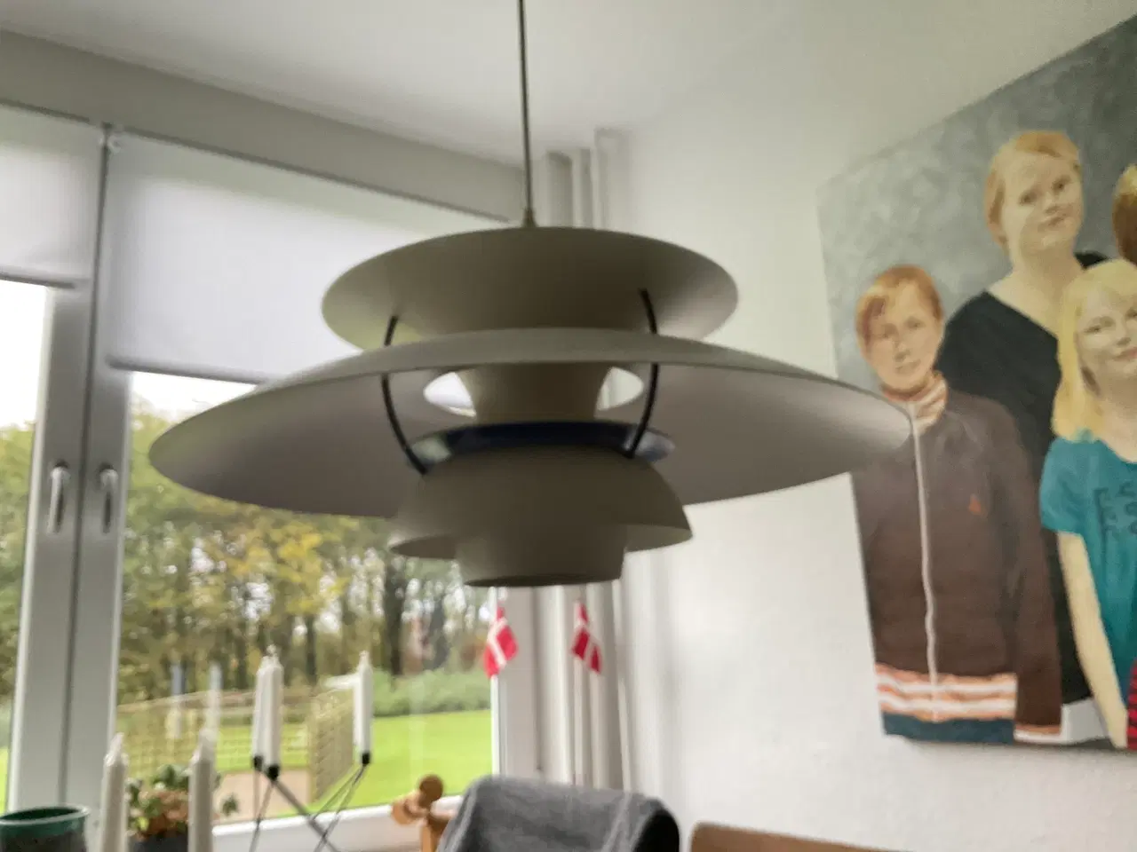 Billede 1 - Loftslampe pH 5 med blå stænger og underskærm er m