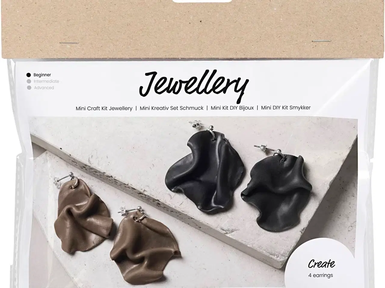 Billede 1 - Mini DIY Kit Smykker, Foldede øreringe, 1 pk.
