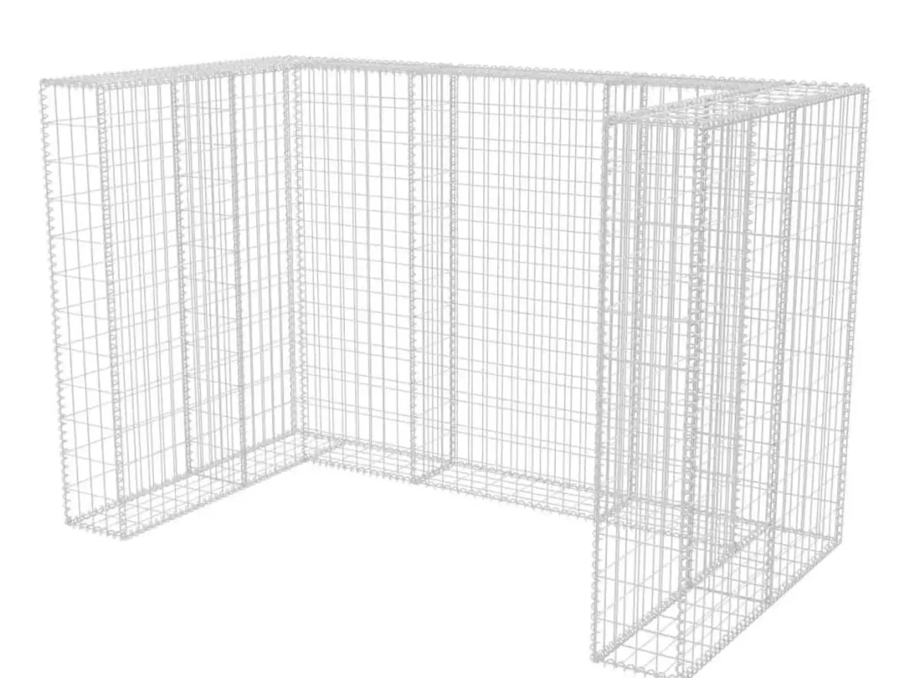 Billede 2 - Gabion-afskærmning til 2 affaldsbeholdere 180x100x120 cm stål