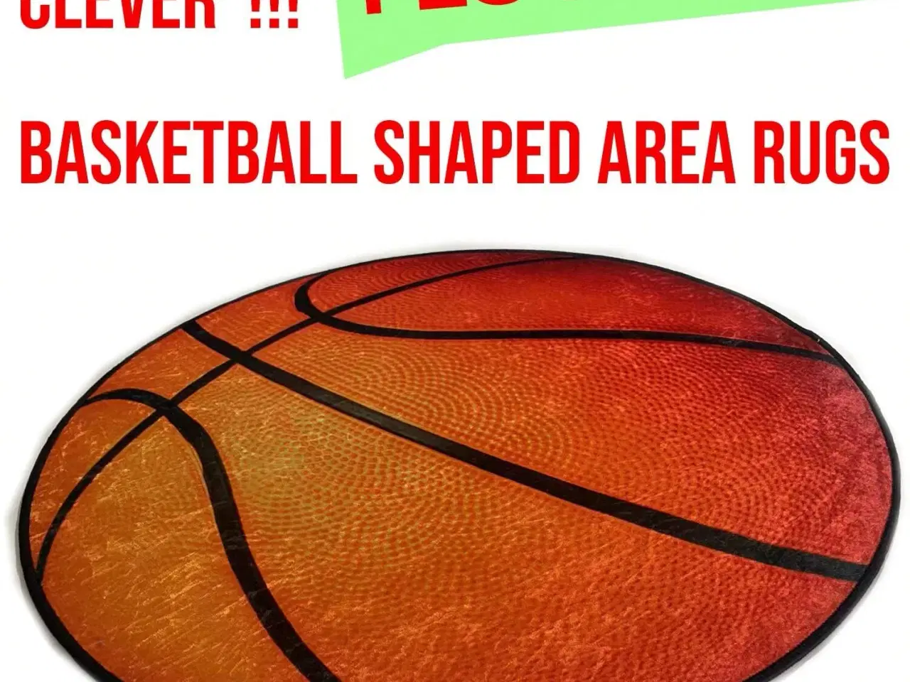 Billede 1 - gulvmåtte i basketball form runde tæpper