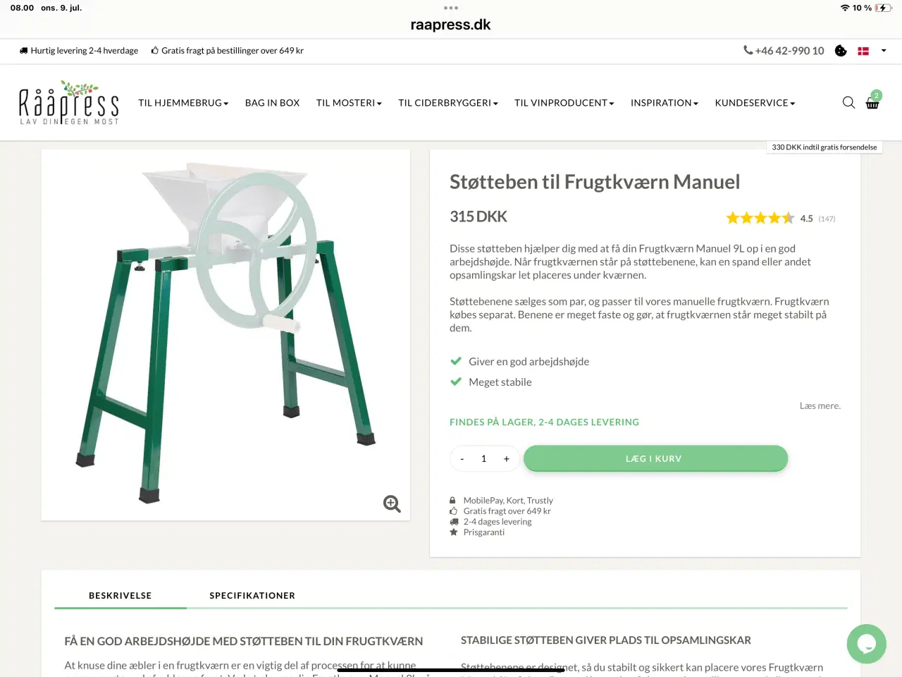 Billede 2 - Frugtkværn Manuel 9L & Frugtpresse Original 18L