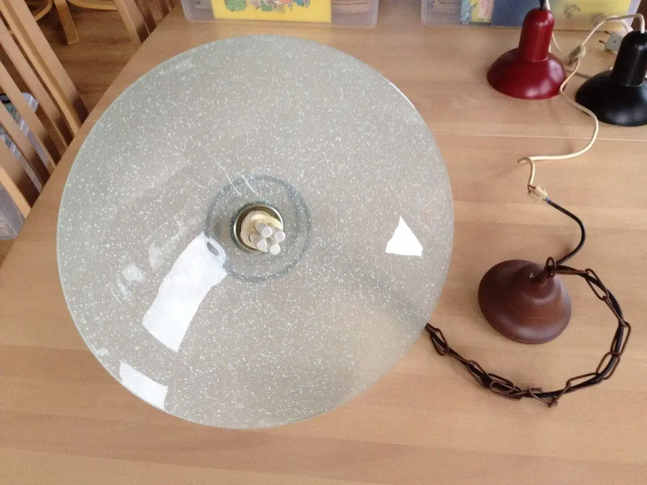 Billede 2 - Lampe med Italiensk glas diam 40 cm 
