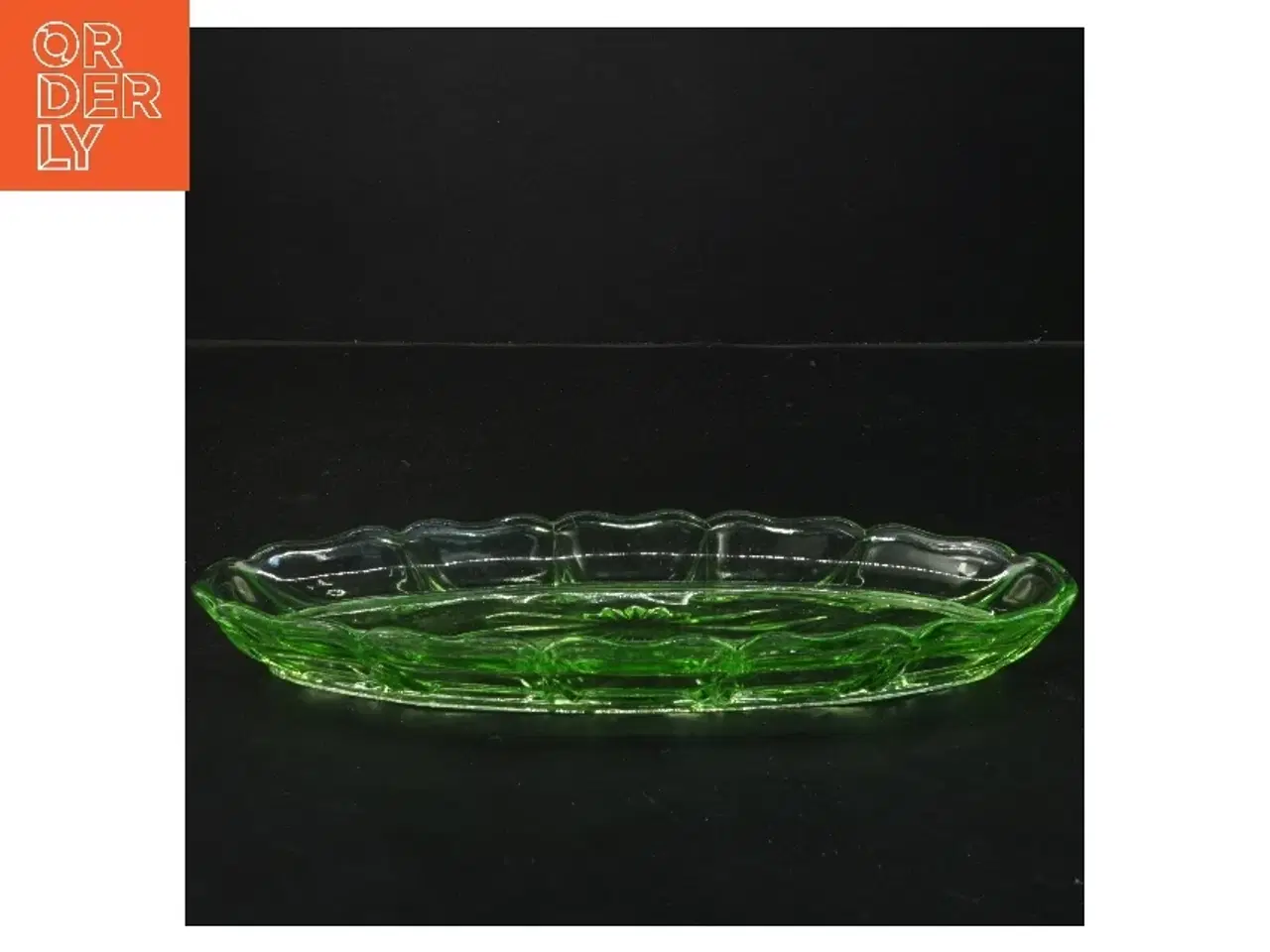 Billede 1 - Grøn glasfad (str. 27 cm)