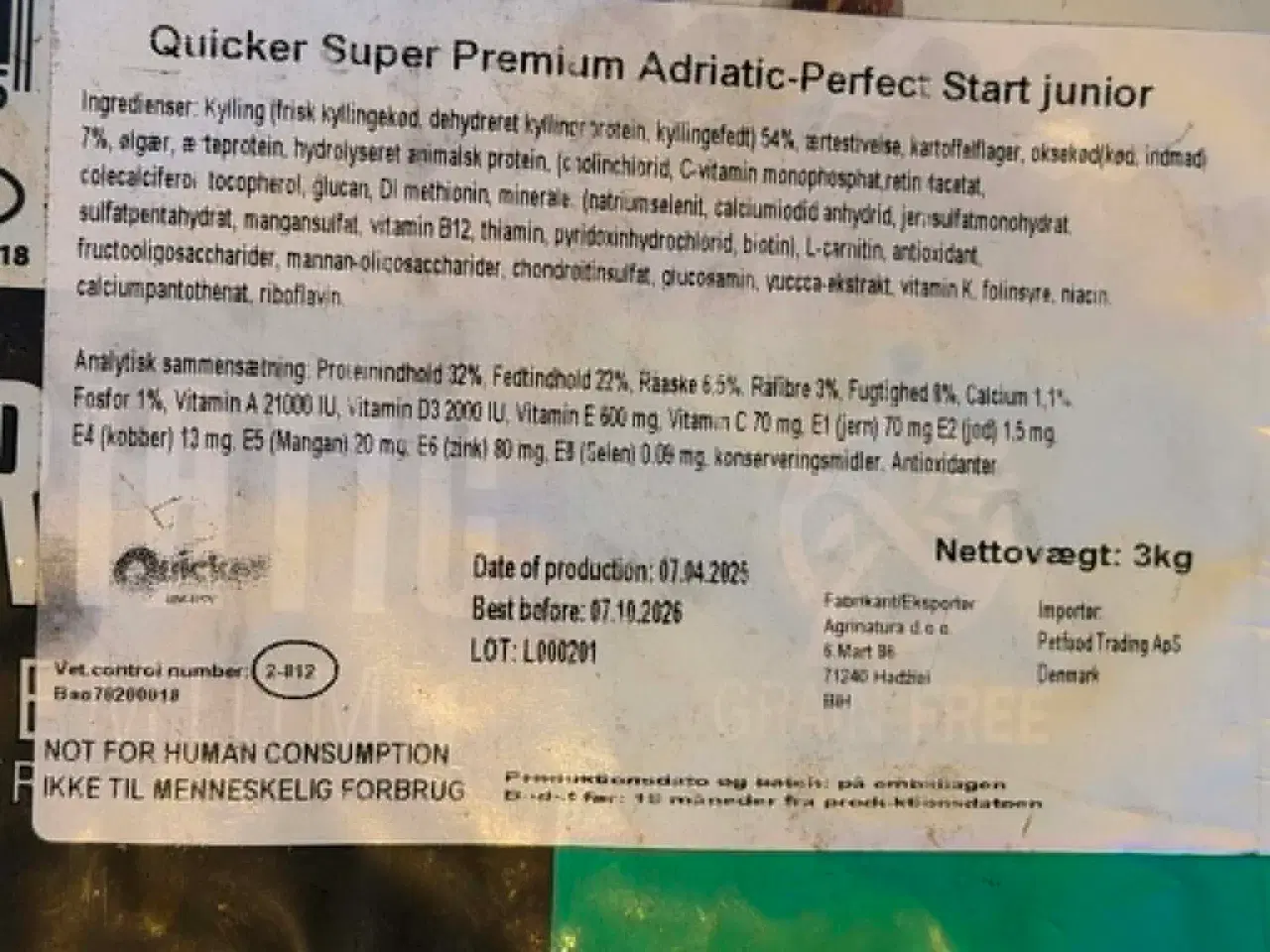 Billede 2 - JUNIOR hundefoder (kornfrit) 3 kg