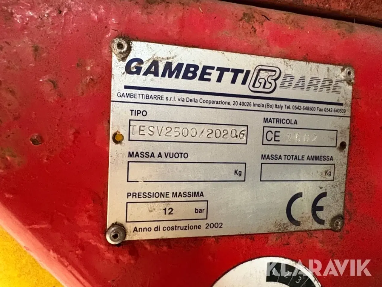 Billede 4 - Marksprøjte Gambetti barre