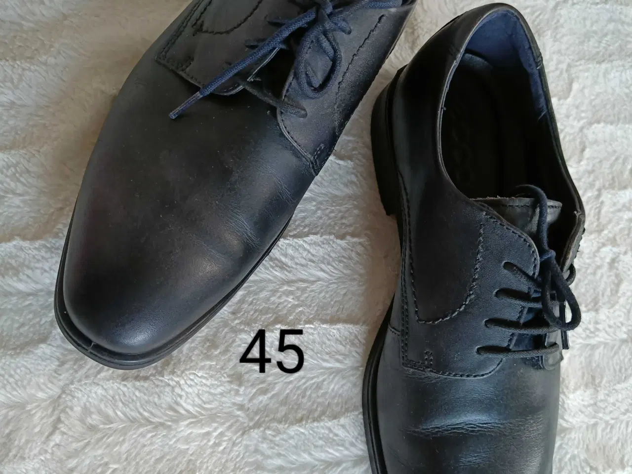Billede 1 - Ecco sort læder sko 45str