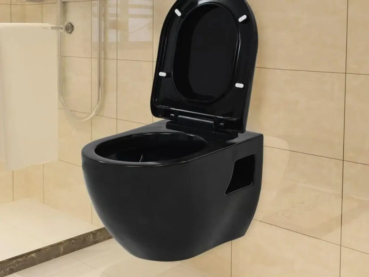 Billede 2 - Væghængt toilet med skjult cisterne keramisk sort