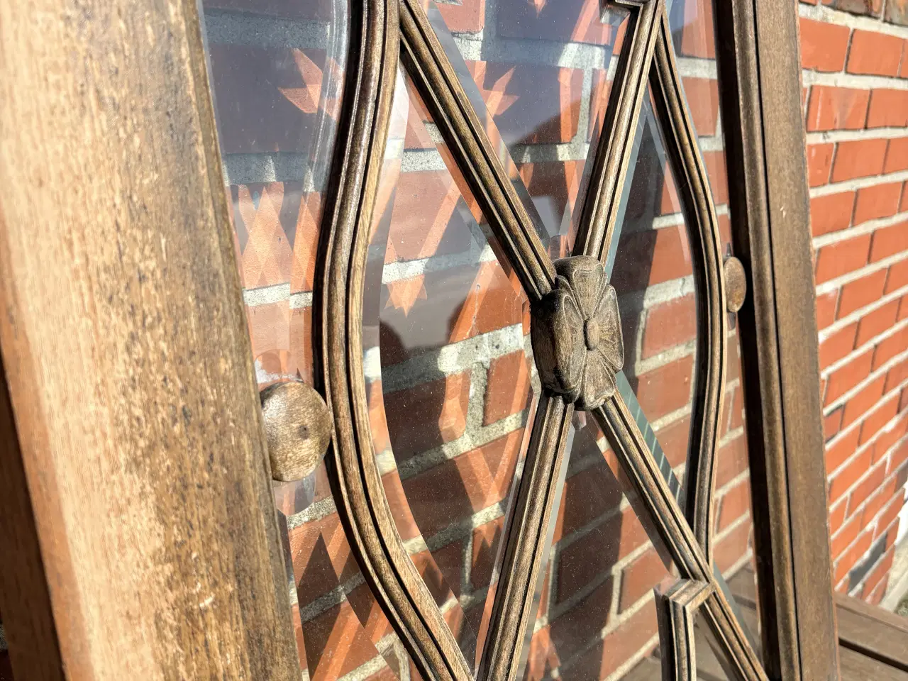 Billede 2 - Unik antik egelåge med fasetslebet glas – 92x66 cm