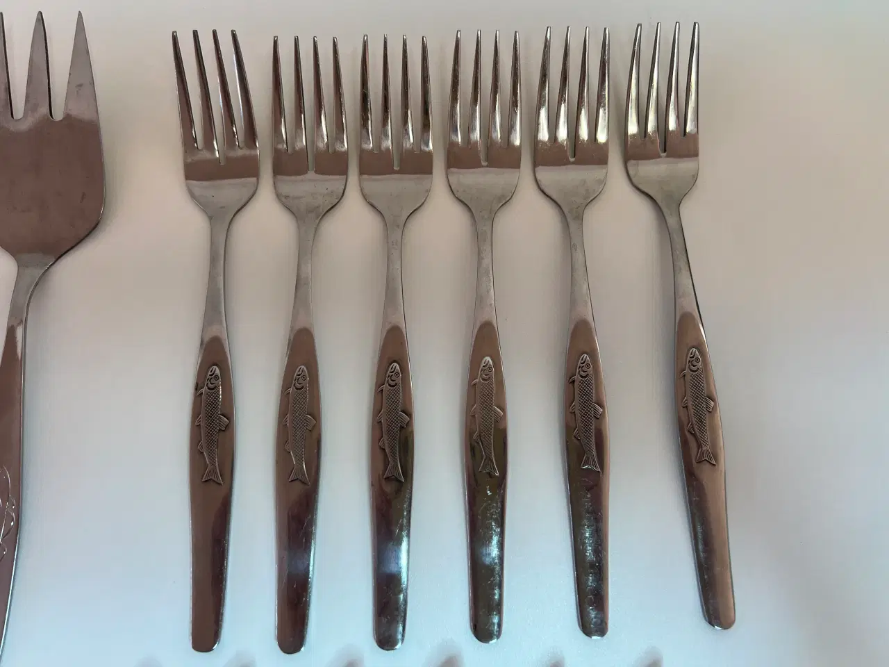Billede 5 - Vintage Fiskebestik m/Fisk på. (6 Personer)