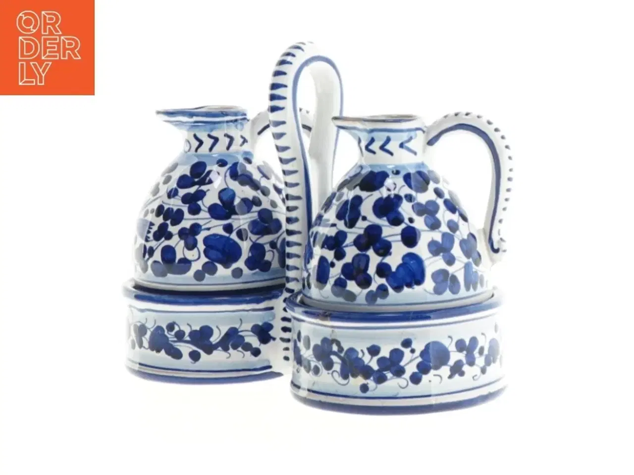 Billede 1 - Olie- eddikesæt i porcelæn med holder (str. 19 x 9 x 14 cm)
