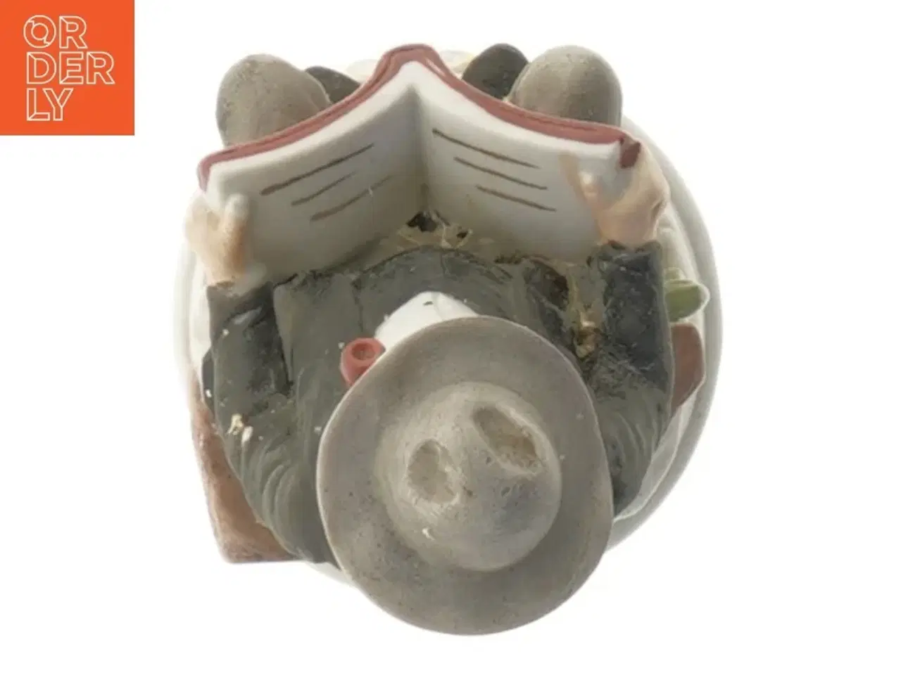 Billede 3 - Porcelænsfigur af læsende mand fra Kjellerup (str. 17 cm)