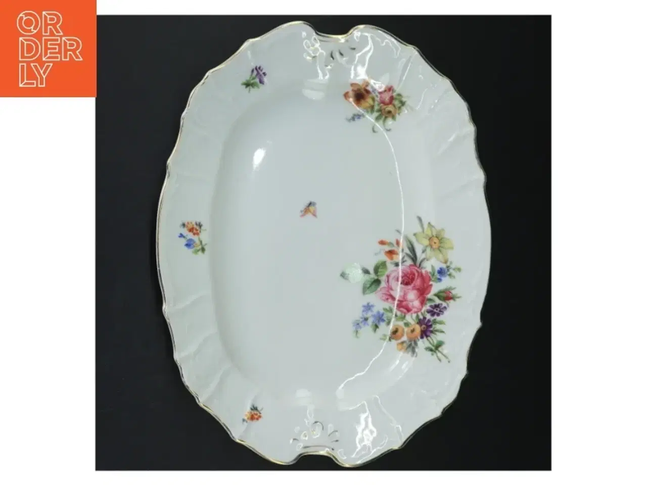 Billede 1 - Porcelænsfad med blomsterdesign fra H&C (str. 31 cm)