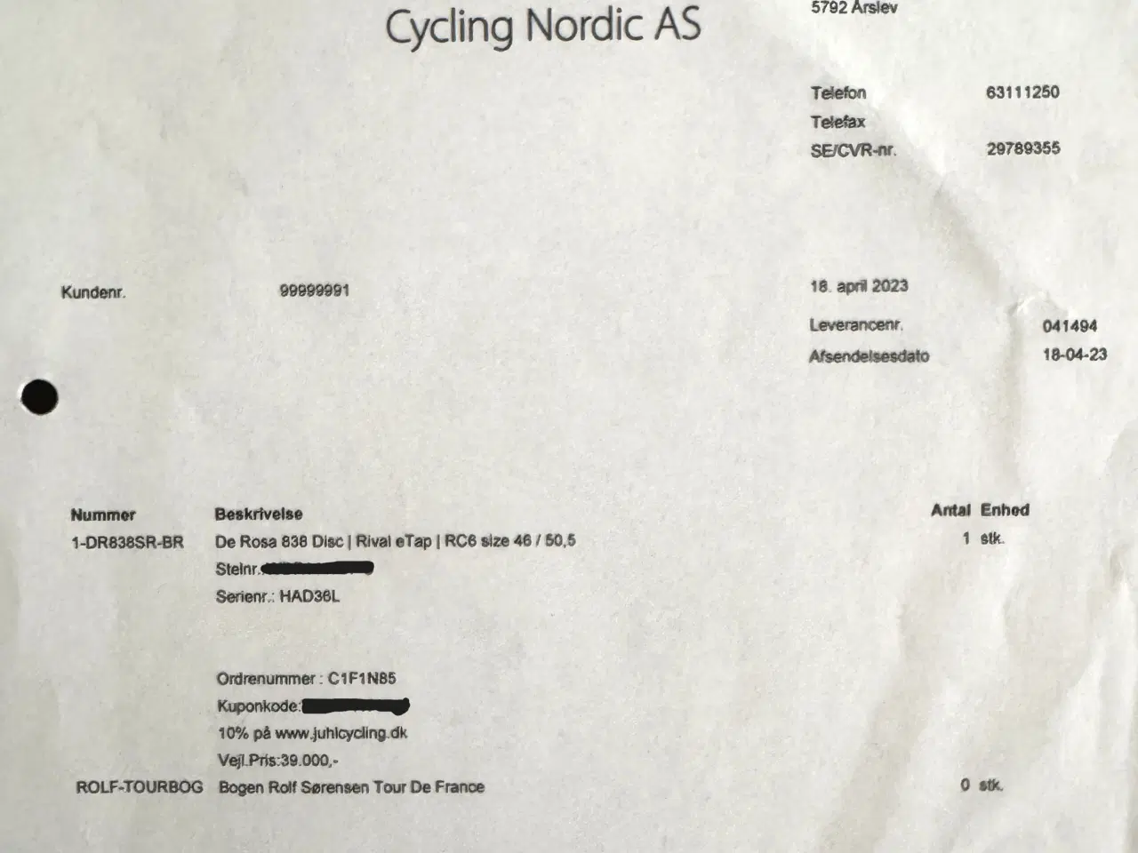 Billede 6 - De Rosa 838 Carbon Disc dame-/Junior racercykel 