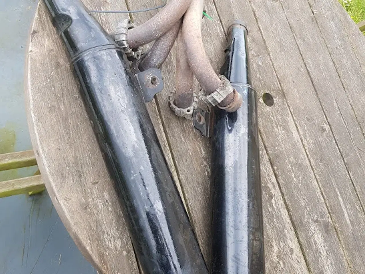 Billede 1 - Udstødning  forrør og bagpotter til Yamaha Fj 1200