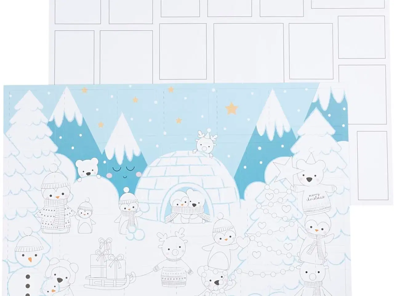 Billede 1 - Julekalender 30x42 cm med 24 overraskelser