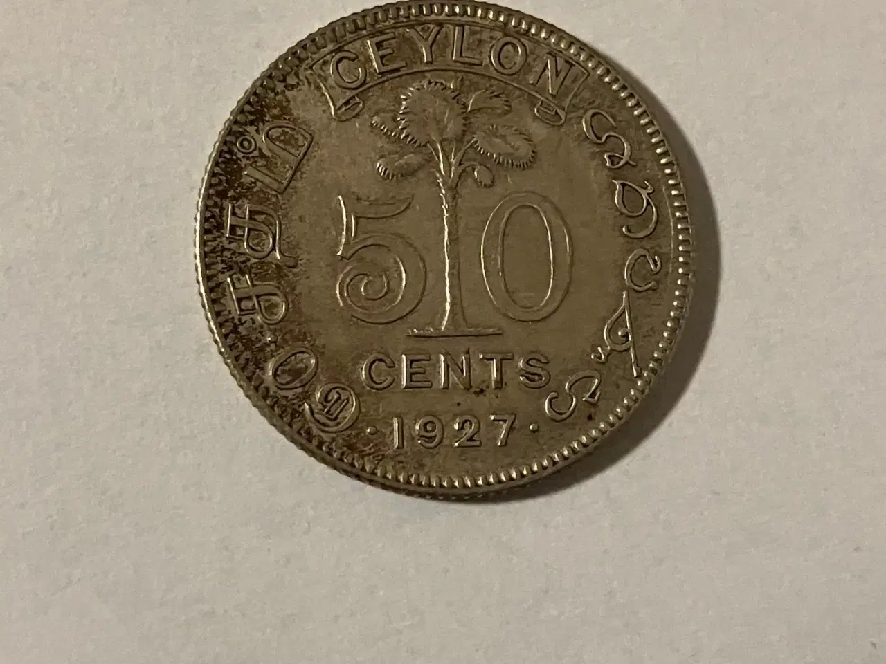 Billede 1 - 50 Cents Ceylon 1927
