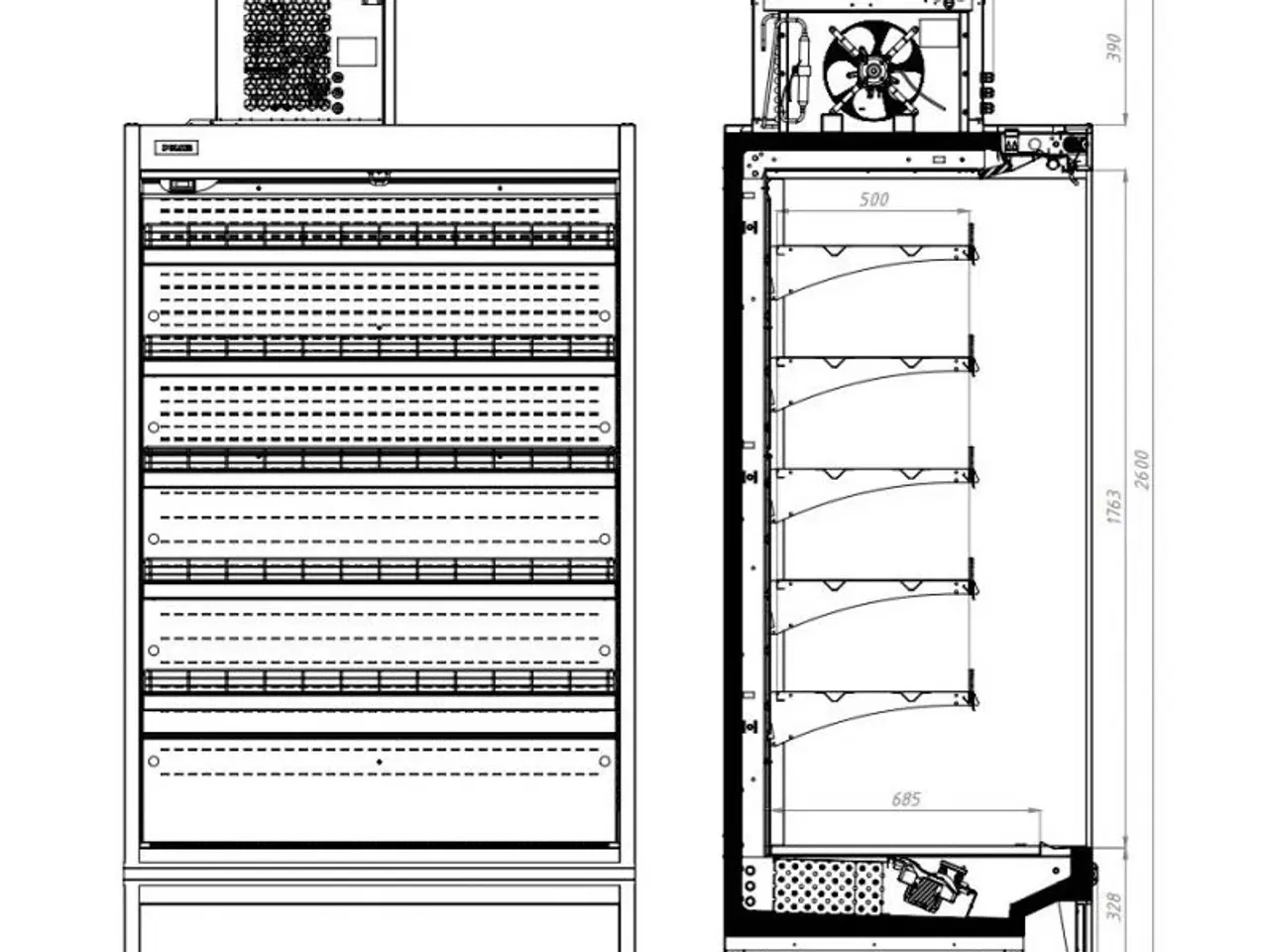 Billede 2 - Vægmonteret display køleskab – 520 kg