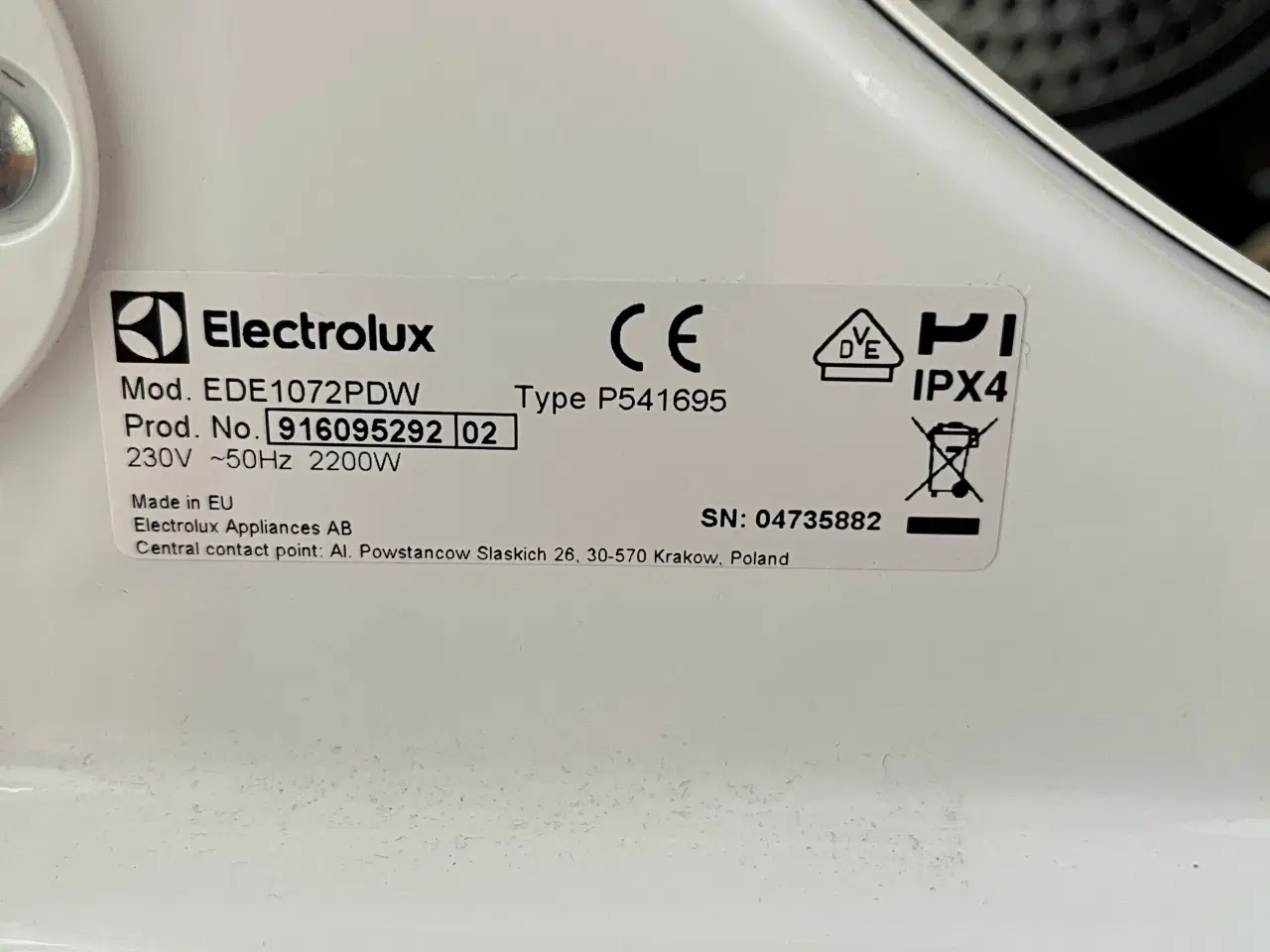 Billede 3 - Aftræks Tørretumbler Electrolux.