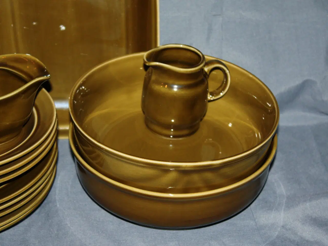 Billede 3 - Retro grøn stel tallerken, fad, skål