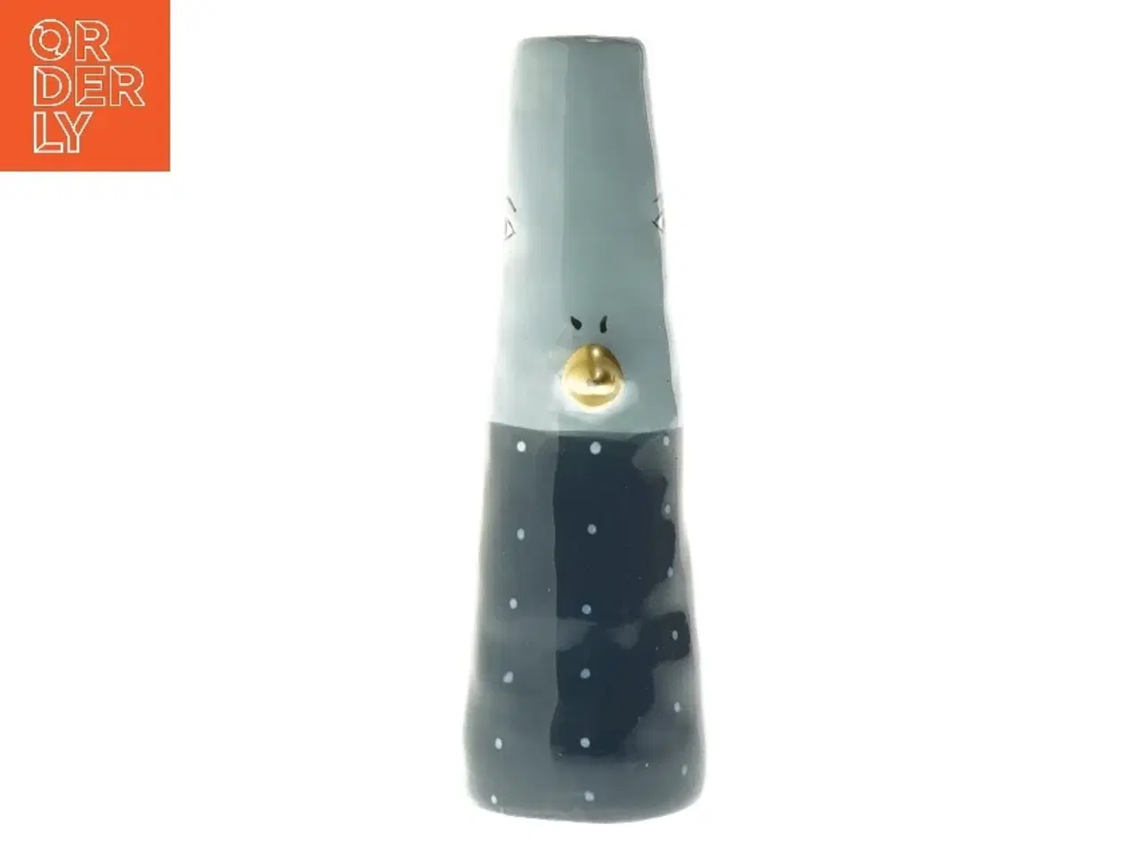 Billede 2 - Keramisk vase med fuglemotiv fra Speedtsberg (str. 15,5 cm)