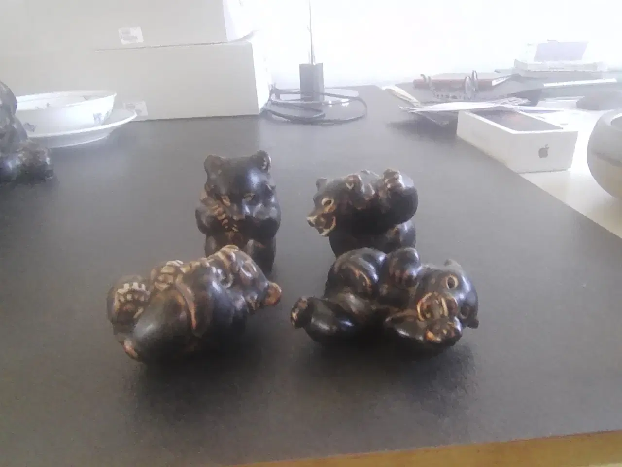 Billede 1 - Sæt med 4 brune Royal Copenhagen bjørne.