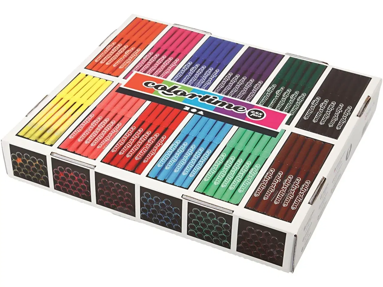 Billede 1 - Colortime Tusch, streg 2 mm, ass. farver, 12x24stk./ 1 pk.