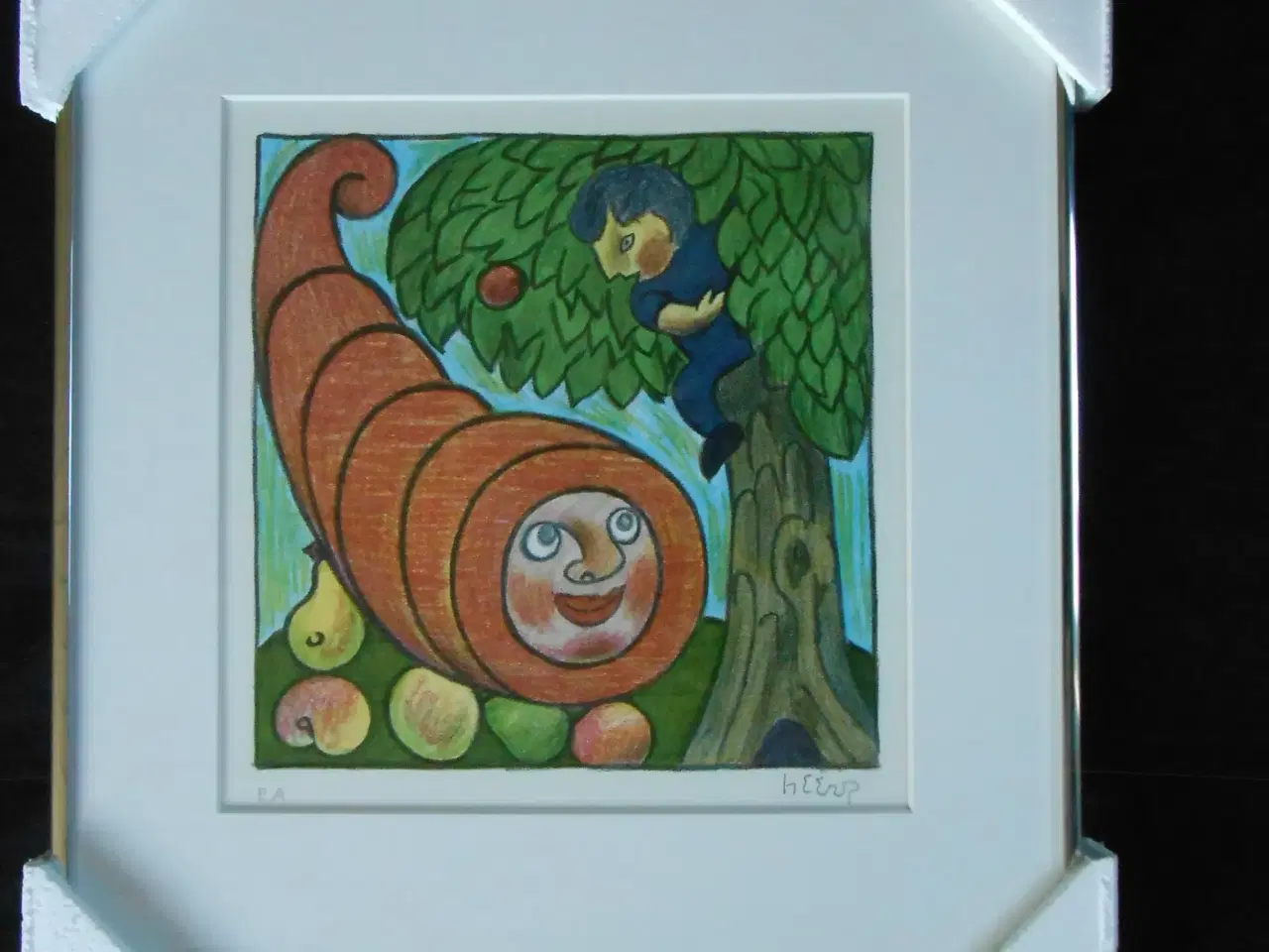 Billede 2 - Litografi, Henry Herrup, motiv: Æbleskud, b: 42,5