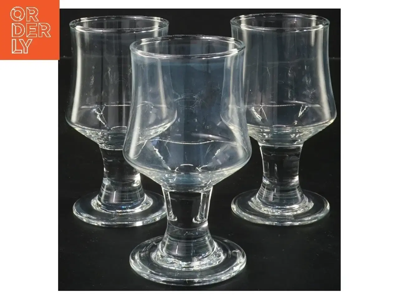 Billede 1 - 3  Hamlet Holmegaard glas (str. 3 stk Ø 6 cm længde 11,5 cm)