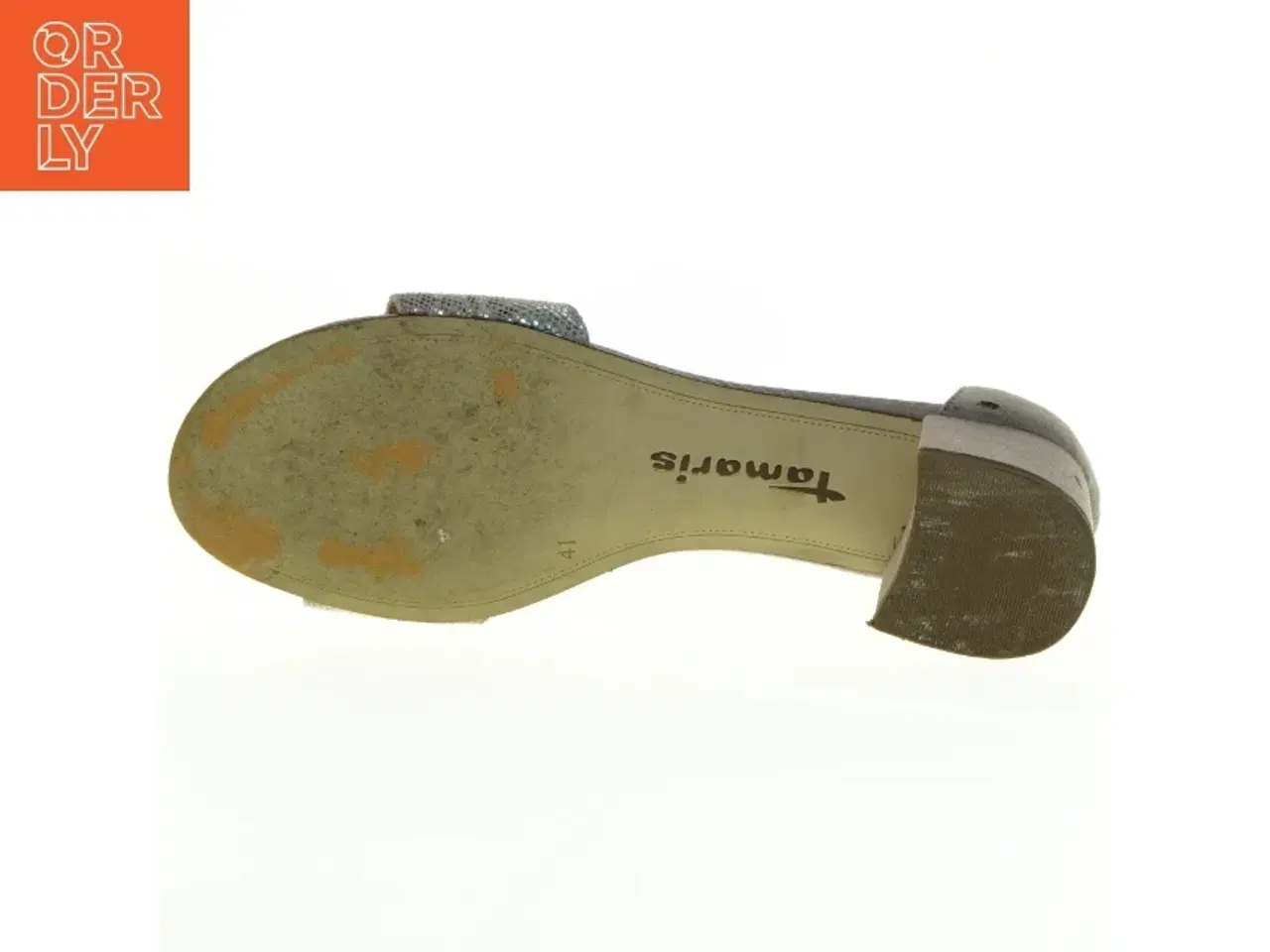 Billede 2 - Grå Tamaris sandaler med hæl og glimmerdetalje fra Tamaris (str. 41)