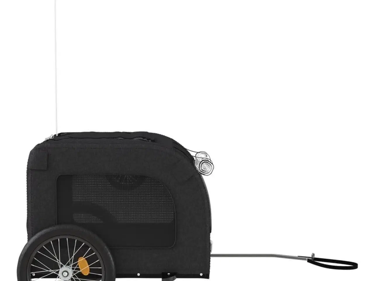 Billede 6 - Cykeltrailer til kæledyr oxfordstof og jern sort