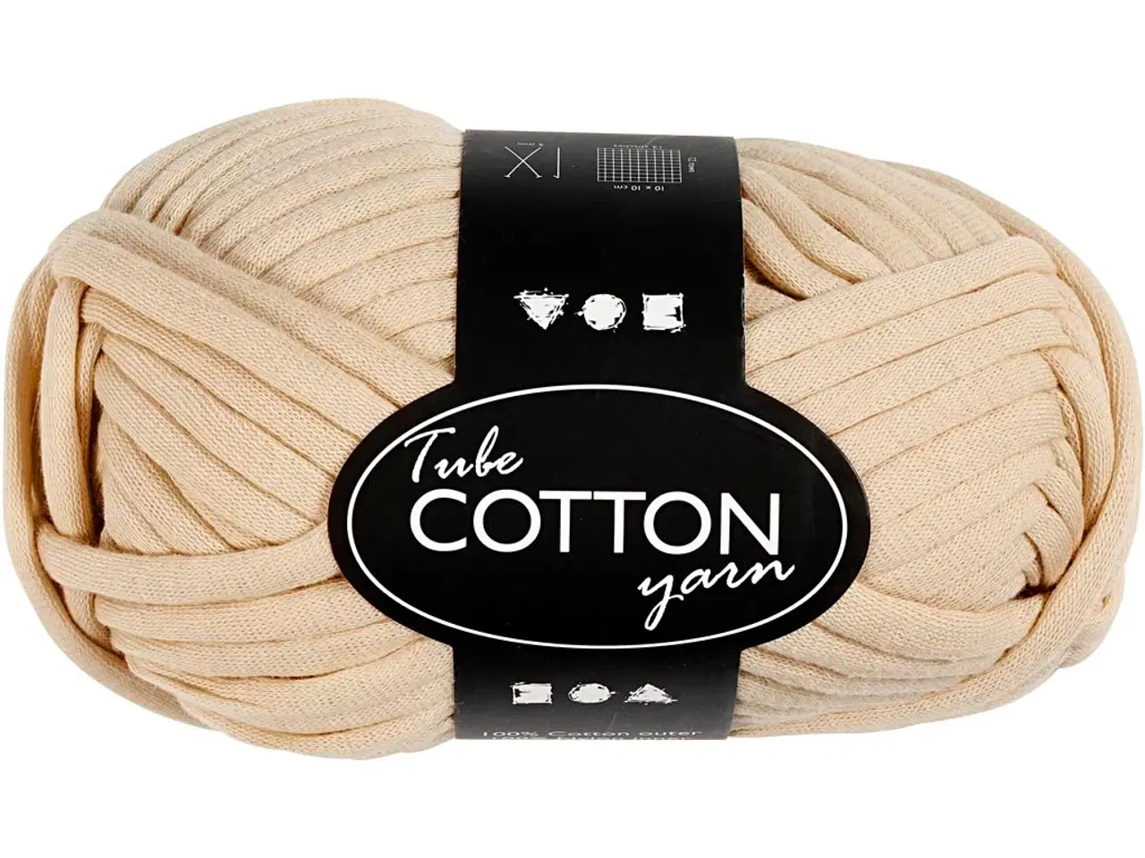 Billede 1 - Tubegarn, L: 45 M, beige, 100g/ 1 ngl.