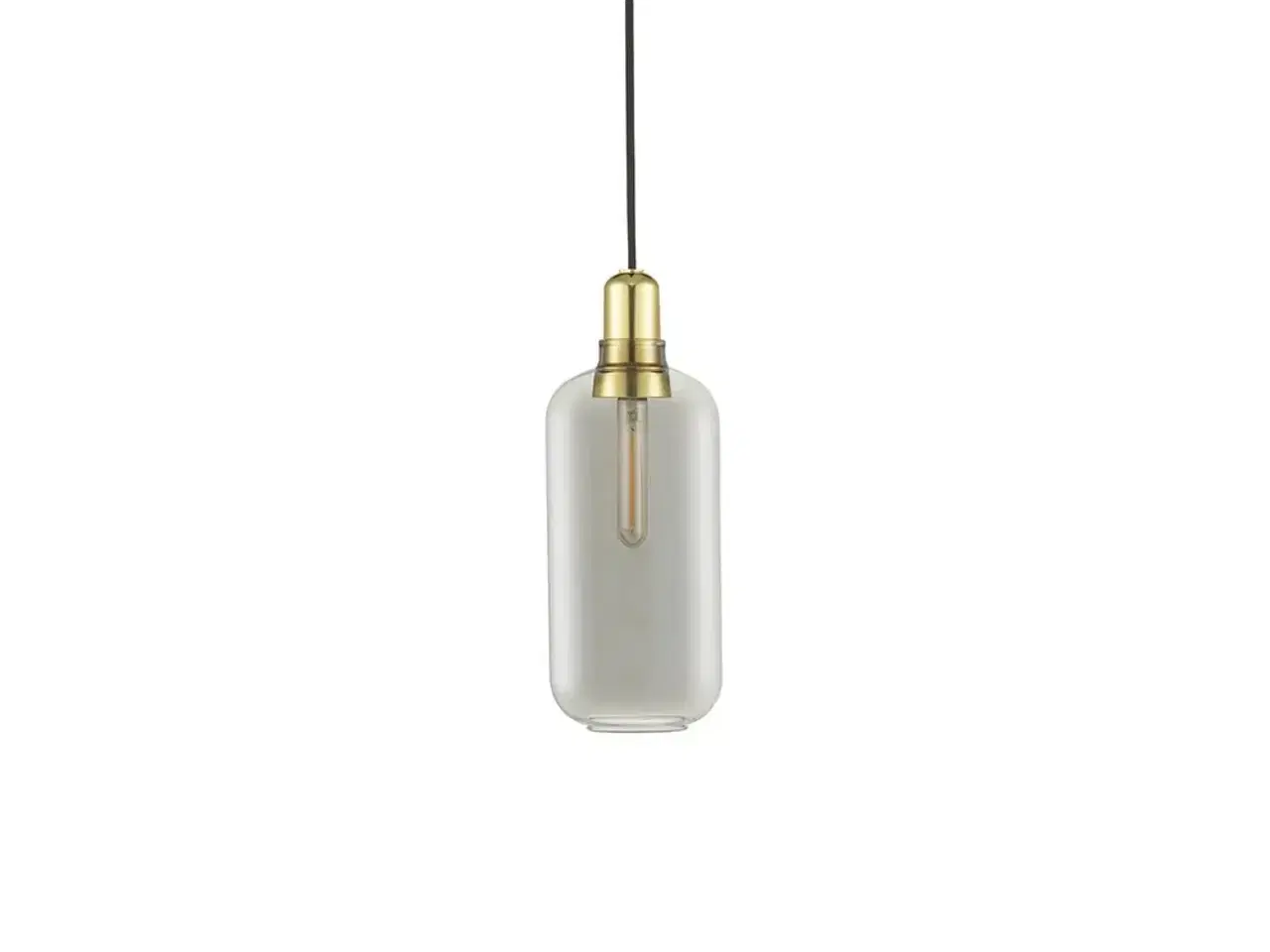 Billede 1 - AMP lampe røgfarvet glas+messing - NY (NormannCPH)
