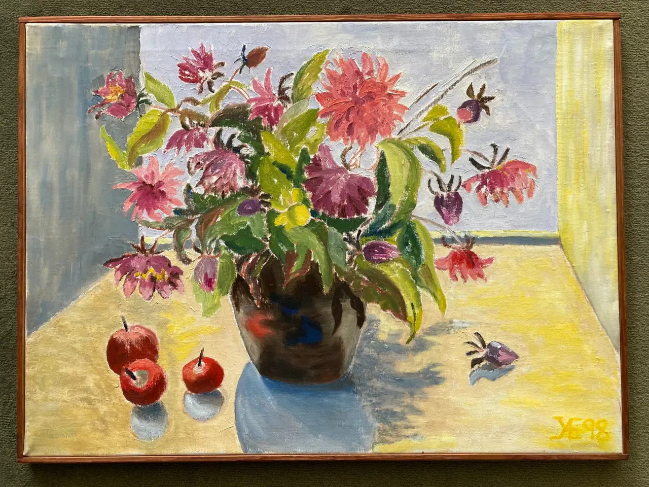 Billede 2 - Maleri med blomster af svensk kunstner