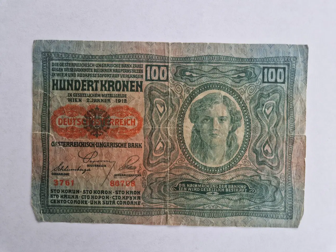 Billede 2 - 100 Kronen Austria-Hungary - Slidt