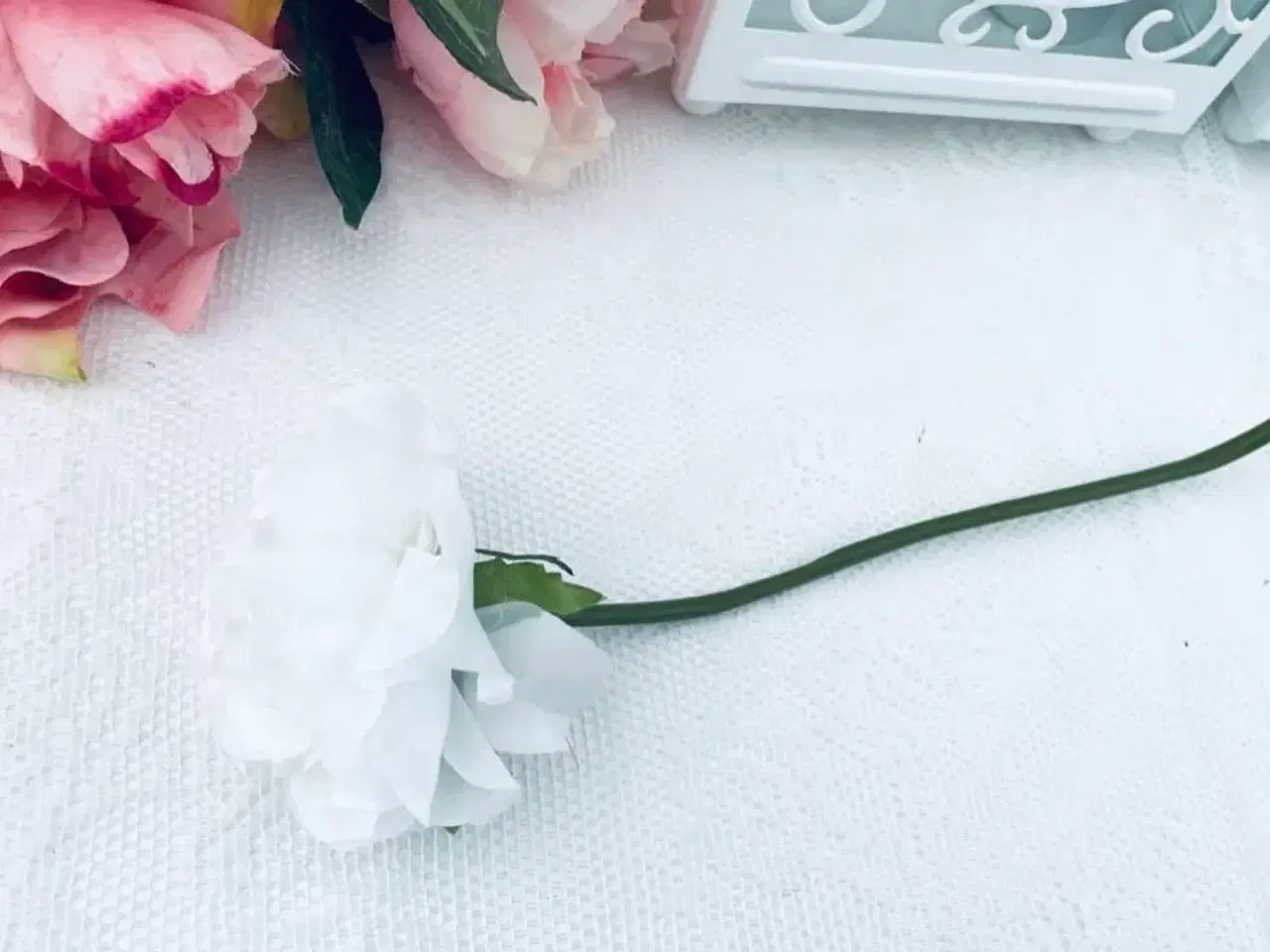 Billede 5 - Kunstig blomster hvide 5 stk 